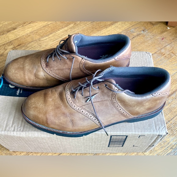 Mens Reebok Brown Leather Suede Saddle Spikeless Golf Shoes Size 12  # 14-45962 - Picture 3 of 16
